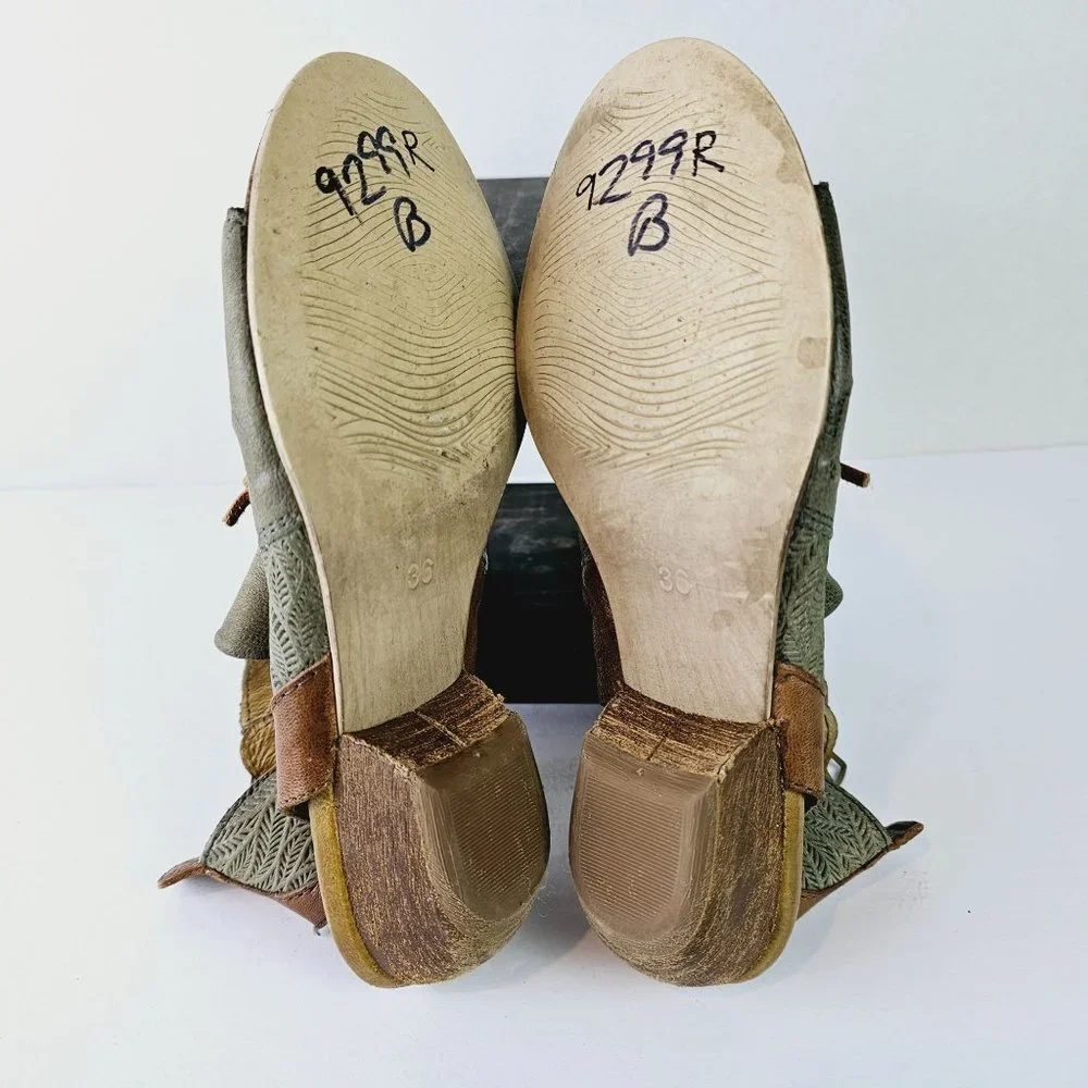Miz Mooz New York City Celia Leather Heeled Sandals Sz 5.5 / 6 - Picture 7 of 10